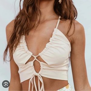 Princess Polly Sin City Crop Top Beige